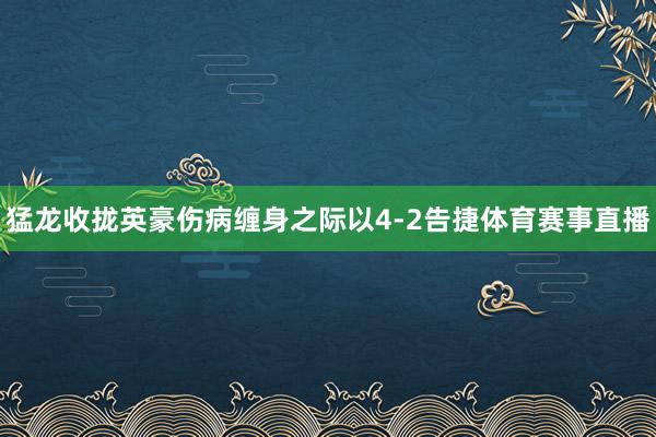 猛龙收拢英豪伤病缠身之际以4-2告捷体育赛事直播